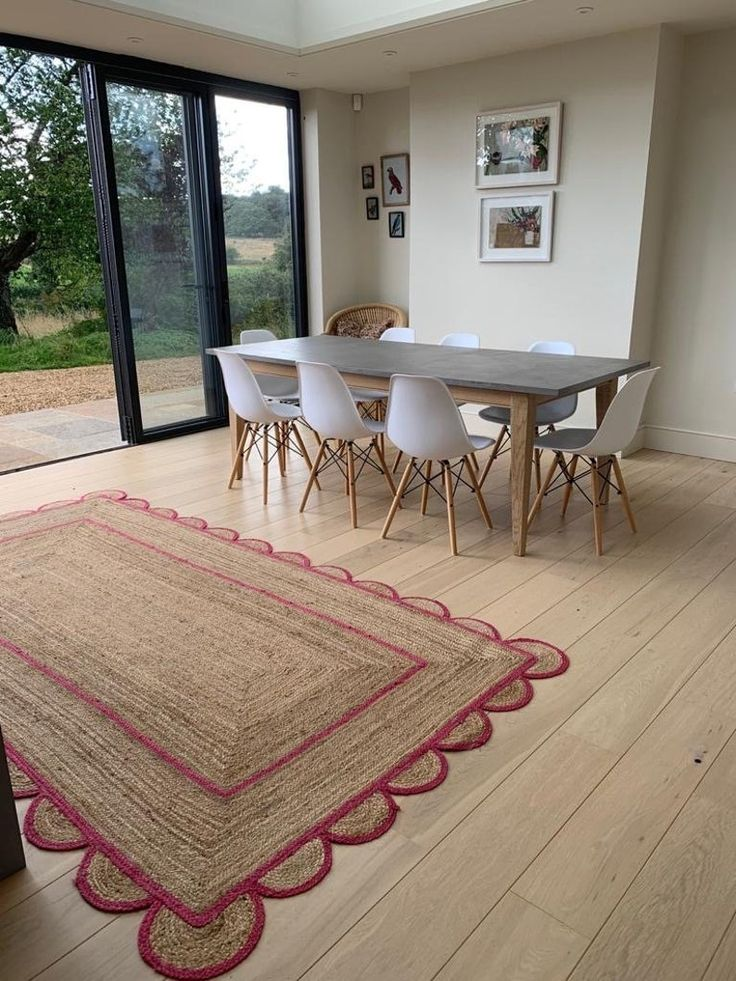 Red layered Jute rug