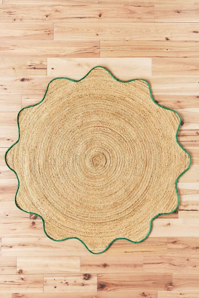 Green layered jute rug desgins