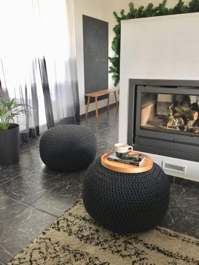 Handmade decorative floor poufs